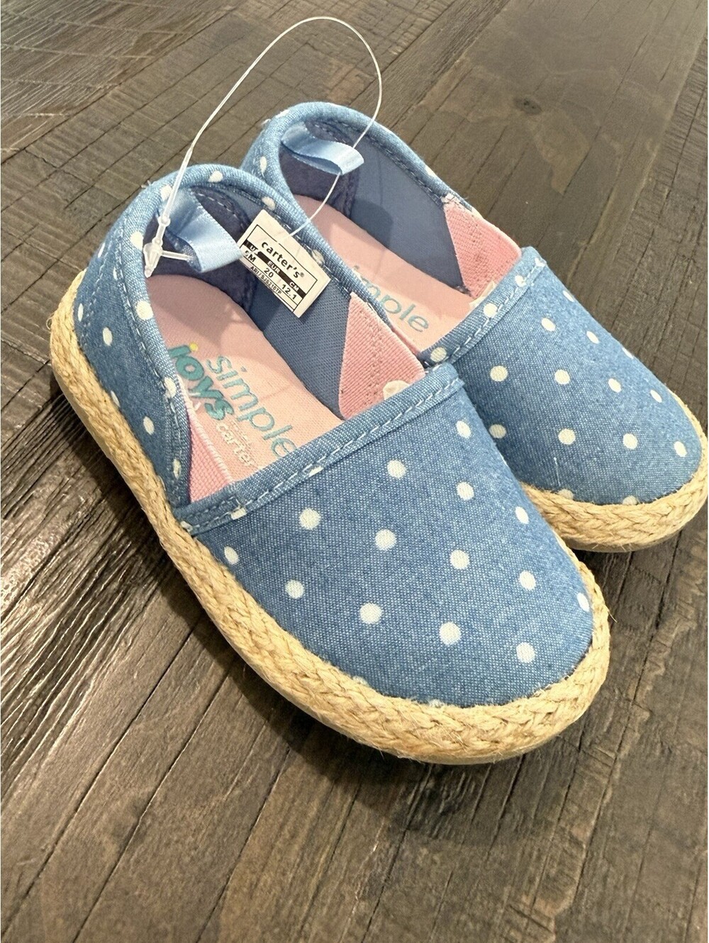 Carter's Simple Joys Ari Espadrille Slip-On Blue Shoes Toddler Size 5 NWT Girls